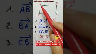 vecteurs  relation de chasles  maths maths mathematics mathsshorts shortsvideo shorts [upl. by Yelnahs]