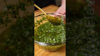 MI RECETA DE CHIMICHURRI 🌿✨😱 shorts comida [upl. by Hamnet]