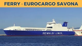 Departure of ferry EUROCARGO SAVONA in Cagliari Grimaldi Lines [upl. by Ytsirhk]