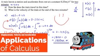 Applications of Calculus  Displacement Velocity and Acceleration [upl. by Porche]