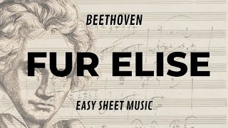 Beethoven  Fur Elise  Easy Sheet Music [upl. by Soph]