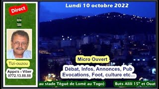 Direct  Micro ouvert JSK société culture économie quartiers et villages 10 octobre 2022 [upl. by Nnalyrehs124]