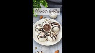 Chocolate nut truffles  Truffles without condensed milk  No bake truffles [upl. by Genovera]