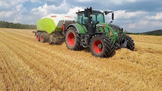 Fendt 724 mit Claas 5200FC am Stroh pressen 2018  LU Appold [upl. by Luthanen]