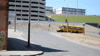 Montreal International School Bus Turning Onto St Remi Street [upl. by Anig523]