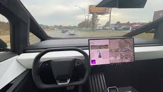 POV of FSD Cybertruck in Millard Full Self Driving Tesla [upl. by Mansfield]