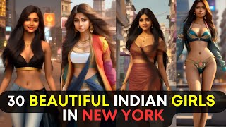 Celebrating Cultural Fusion 30 Beautiful AIGenerated Indian Girls in New York [upl. by Sella]