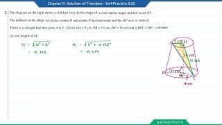 Add Math Form 4  Chapter 9  Solution of Triangles  Self Practice 910 [upl. by Baiel]