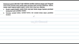 Sekelompok Peserta didik kelas X ingin melakukan penelitian sederhana dengan judul [upl. by Llerref442]