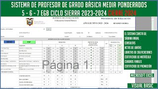 SISTEMA TUTOR DE GRADO BÁSICA MEDIA PROMEDIOS PONDERADOS RÉGIMEN SIERRA CIERRE 2024 [upl. by Vida484]