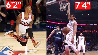 Top 3 Dunks At Every Height  Last 4 Seasons [upl. by Eatnhoj]