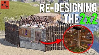 REDESIGNING The 2x2 Bunker  SoloDuo  Super Compact Rust Base Design [upl. by Vanhook]