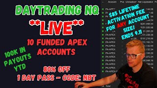 LIVE DAY TRADING  APEX LIVE SUPPORT DESK  APEX TRADER FUNDING  CODE NBT [upl. by Oloapnaig]