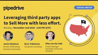 Pipedrive CRM Webinar  Leveraging thirdparty apps to Sell More with less effort [upl. by Folsom]