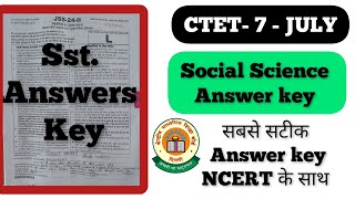 CTET ANSWER KEY  CTET SOCIAL STUDY ANSWER KEY  CTET Sst ANSWER KEY 2024 [upl. by Dulcy]