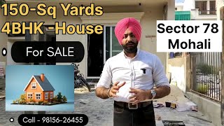 house for sale in Mohali sec 78  kothi for sale in mohali  150 sq yards 4bhk house for sale [upl. by Miahc]