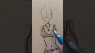 How to draw anime girl body and clothes art drawing tutorial drawing tips [upl. by Inkster]