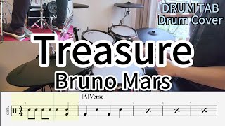 Treasure  Bruno Mars Drum Cover and Drum Tab [upl. by Grote937]