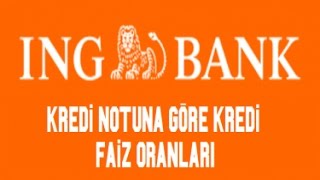 ING Bank Kredi Notuna Göre Kredi Faiz Oranları 2019 [upl. by Eiram]