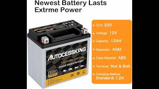 Autocessking YTX14BS 12V 12Ah Motorcycle Battery [upl. by Ulphiah]