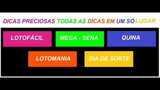 DICAS PRECIOSAS PARA AS 5 LOTERIAS [upl. by Hugibert]