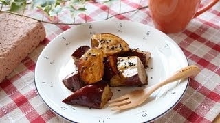 揚げない「大学芋」の作り方（レシピ）  How To Make Candied Sweet Potatos [upl. by Juli532]