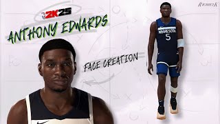 Anthony Edwards Face Creation NBA 2K25 [upl. by Enoj]