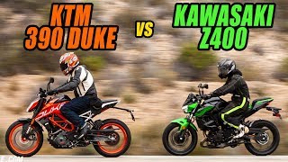 Lightweight Rippers 2019 KTM 390 Duke vs 2019 Kawasaki Z400 [upl. by Noxin]