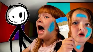 RAiNBOW PAiNT Hide n Seek Adley amp Niko play Color Games in Roblox with Dad escape the stick man [upl. by Anin482]