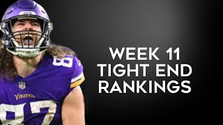 Top 15 Tight End Rankings Week 11 Fantasy Football 2024 [upl. by Airotkciv]