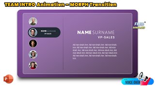 131Free PowerPoint  Creative Corporate Team INTRO Animation using MORPH Transition [upl. by Ahsatin736]