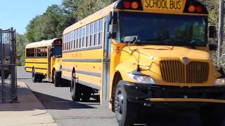 School Buses Leaving Romulus High School [upl. by Yrtnahc]