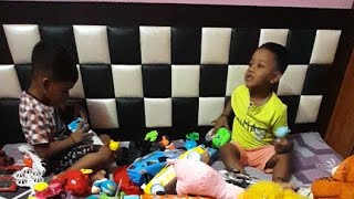 Kavish n bajish playing video  cutebabies morning routine  viralvideo cutebaby video [upl. by Direj]