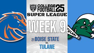 21 Boise State at Tulane  2024 Rosters  Axis CFB 25 Super League Week 9 Simulation [upl. by Ramah959]