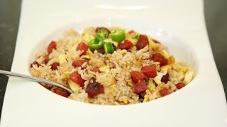 Fried Rice with Chinese Sweet Sausage Cơm Chiên Lạp Xưởng English [upl. by Hulburt]