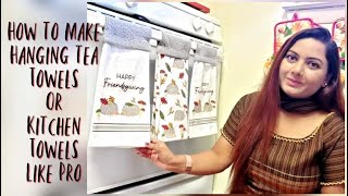 How to Make a Hanging Tea Towel  Kitchen Towel  Easy Beginner Sewing [upl. by Dawaj]