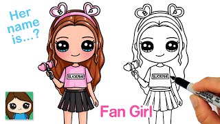 How to Draw a BlackPink Fan Cute Girl 🤩 [upl. by Kurtzman819]