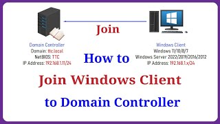 Windows Server  How to Join Windows Client to Domain Controller [upl. by Burdelle]