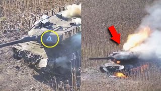 Horrible Ukrainian FPV drone brutally blows up fleeing Russian infantry at very close range [upl. by Killen]