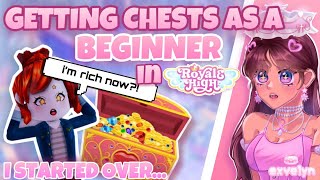 GETTING CHESTS AS A BEGINNER IN ROYALE HIGH I STARTED OVER 🏰🤯 PART 3 CHESTS  ROYALE HIGH 2024 [upl. by Farrison]