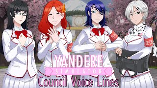 Student Council Voice Lines  Yandere Simulator [upl. by Anihpled581]