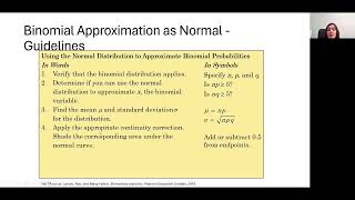 W11L3 Normal Approximation of Binomial [upl. by Anstus]