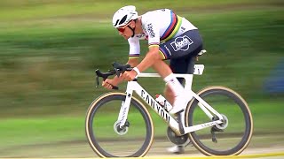 Mathieu van der Poel CRAZY Solo on the Cobbles  ParisRoubaix 2024 [upl. by Atelokin402]