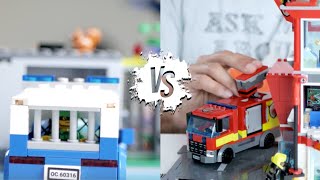 Compared LEGO Police 60316 VS Fire Station 60320 [upl. by Ordisy]