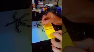 Easy Beautiful painting on Canvas ideas Short [upl. by Ellita97]