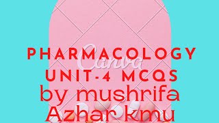 Pharmacologyl Unit 4 AntiNeoplastic Drugs mcqs [upl. by Pillihp]