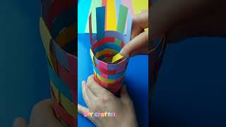 Lets to make a simple and beautiful weaving pen holder diy craft papercraft paper diycrafts [upl. by Ellednahs1]