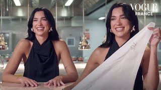 Dua Lipa tries Michelinstarred French food with Hélène Darroze  Vogue France [upl. by Kurr]