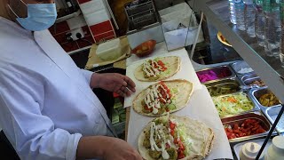 Lebanese Falafel Sandwich Wrap for £500  also Falafel Recipe making Process  at quotFresh Falafelquot [upl. by Aselehc]