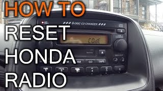 How To Reset Your Honda Radio When You Get Code Message [upl. by Atiraj729]